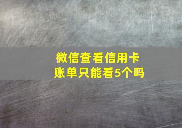 微信查看信用卡账单只能看5个吗