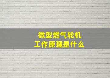 微型燃气轮机工作原理是什么