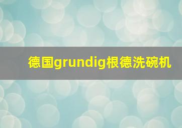 德国grundig根德洗碗机