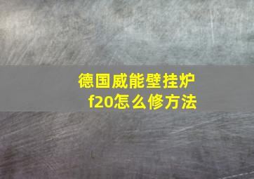 德国威能壁挂炉f20怎么修方法