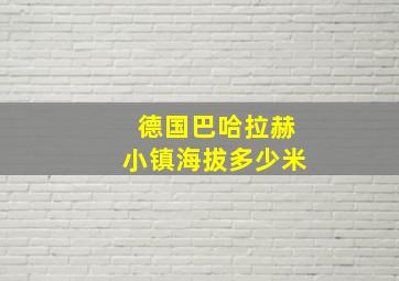 德国巴哈拉赫小镇海拔多少米