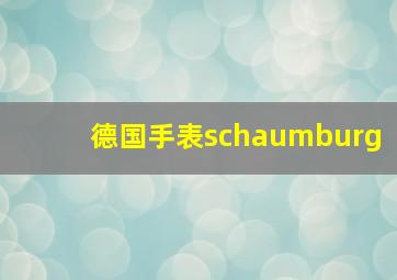 德国手表schaumburg