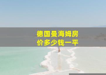 德国曼海姆房价多少钱一平