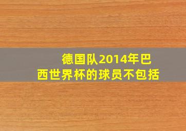 德国队2014年巴西世界杯的球员不包括