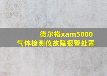 德尔格xam5000气体检测仪故障报警处置