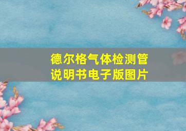 德尔格气体检测管说明书电子版图片