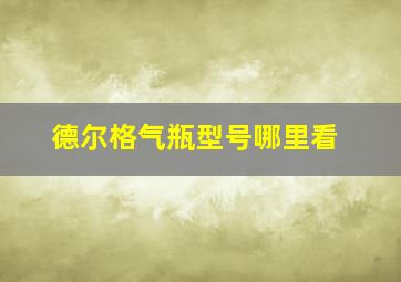 德尔格气瓶型号哪里看