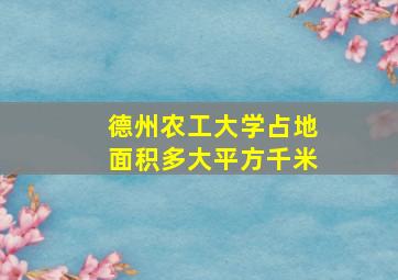 德州农工大学占地面积多大平方千米