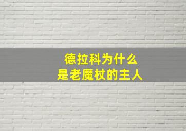 德拉科为什么是老魔杖的主人