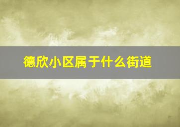 德欣小区属于什么街道