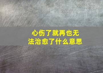 心伤了就再也无法治愈了什么意思