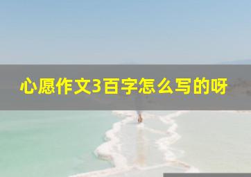 心愿作文3百字怎么写的呀