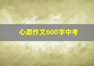 心愿作文600字中考