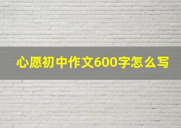 心愿初中作文600字怎么写