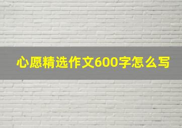 心愿精选作文600字怎么写