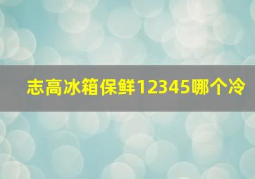 志高冰箱保鲜12345哪个冷