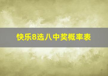 快乐8选八中奖概率表