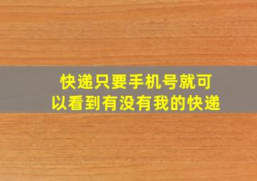 快递只要手机号就可以看到有没有我的快递