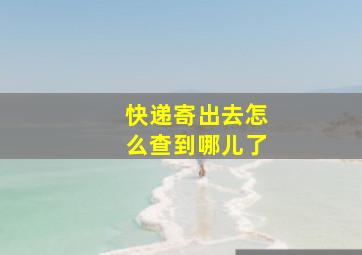 快递寄出去怎么查到哪儿了