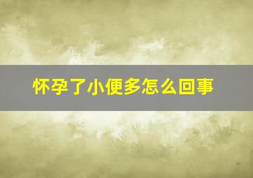 怀孕了小便多怎么回事