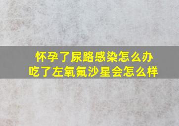 怀孕了尿路感染怎么办吃了左氧氟沙星会怎么样