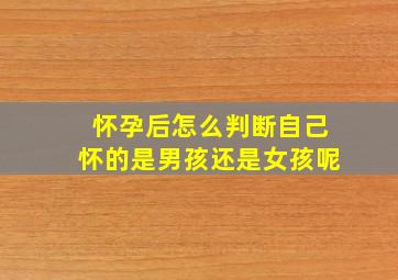 怀孕后怎么判断自己怀的是男孩还是女孩呢