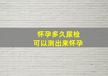 怀孕多久尿检可以测出来怀孕