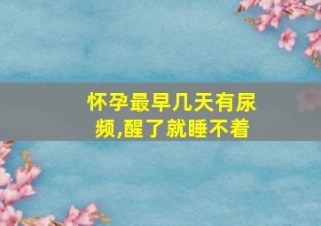 怀孕最早几天有尿频,醒了就睡不着