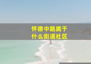 怀德中路属于什么街道社区