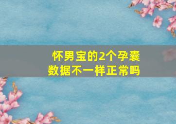 怀男宝的2个孕囊数据不一样正常吗