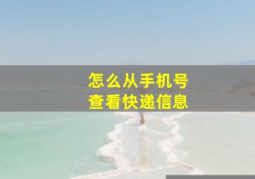 怎么从手机号查看快递信息