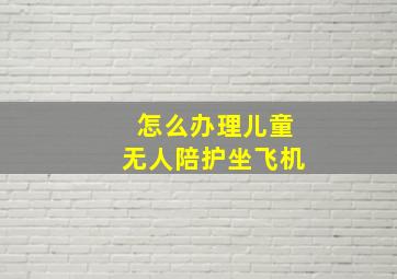 怎么办理儿童无人陪护坐飞机