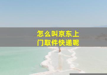 怎么叫京东上门取件快递呢