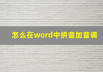 怎么在word中拼音加音调