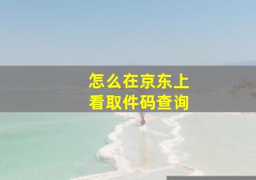 怎么在京东上看取件码查询