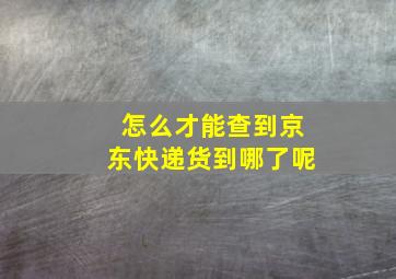 怎么才能查到京东快递货到哪了呢