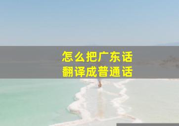 怎么把广东话翻译成普通话