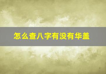 怎么查八字有没有华盖