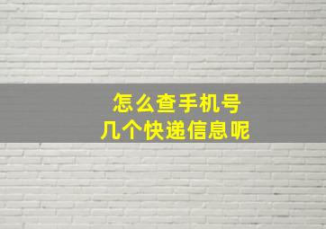 怎么查手机号几个快递信息呢