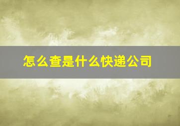 怎么查是什么快递公司