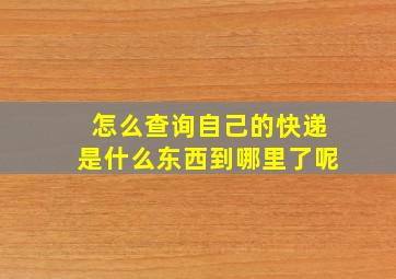 怎么查询自己的快递是什么东西到哪里了呢