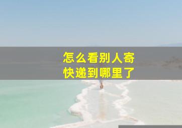 怎么看别人寄快递到哪里了