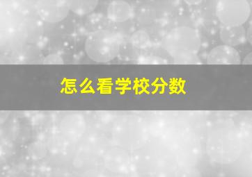 怎么看学校分数