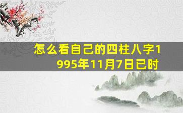 怎么看自己的四柱八字1995年11月7日已时