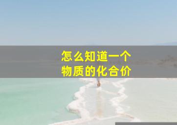 怎么知道一个物质的化合价