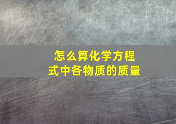 怎么算化学方程式中各物质的质量