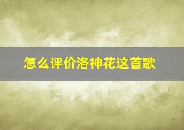 怎么评价洛神花这首歌