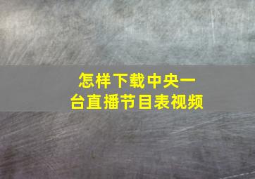 怎样下载中央一台直播节目表视频