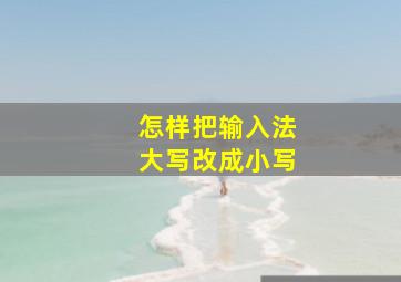 怎样把输入法大写改成小写