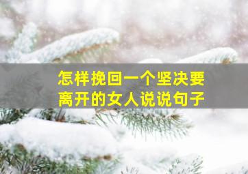 怎样挽回一个坚决要离开的女人说说句子